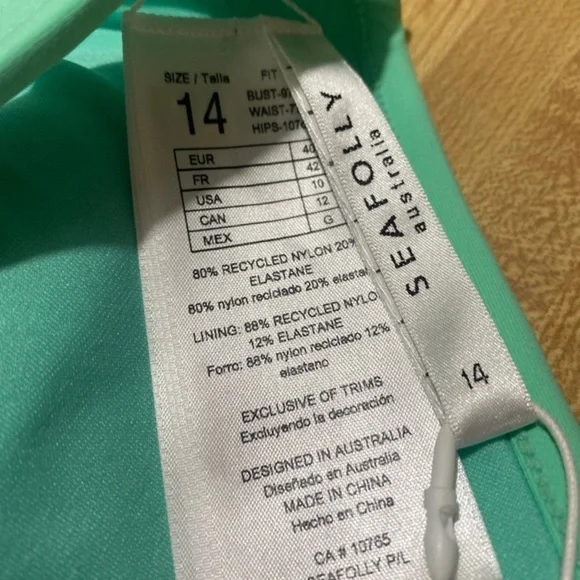 Seafolly Hybrid Bralette Keyhole Top & Twist Band Hipster Bikini Bottoms NWT 10 - Picture 8 of 11